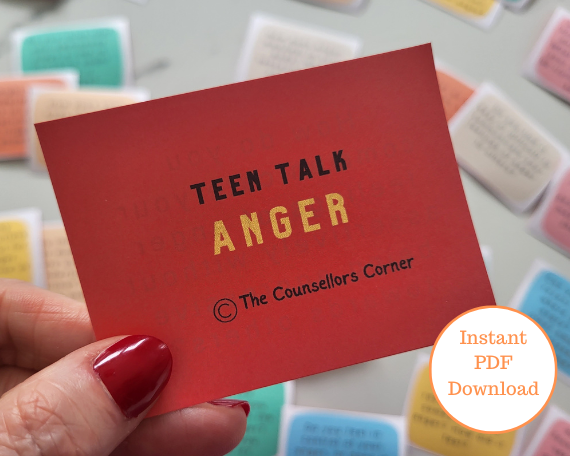 Teen Talk Anger Digital Download Conversation Cards