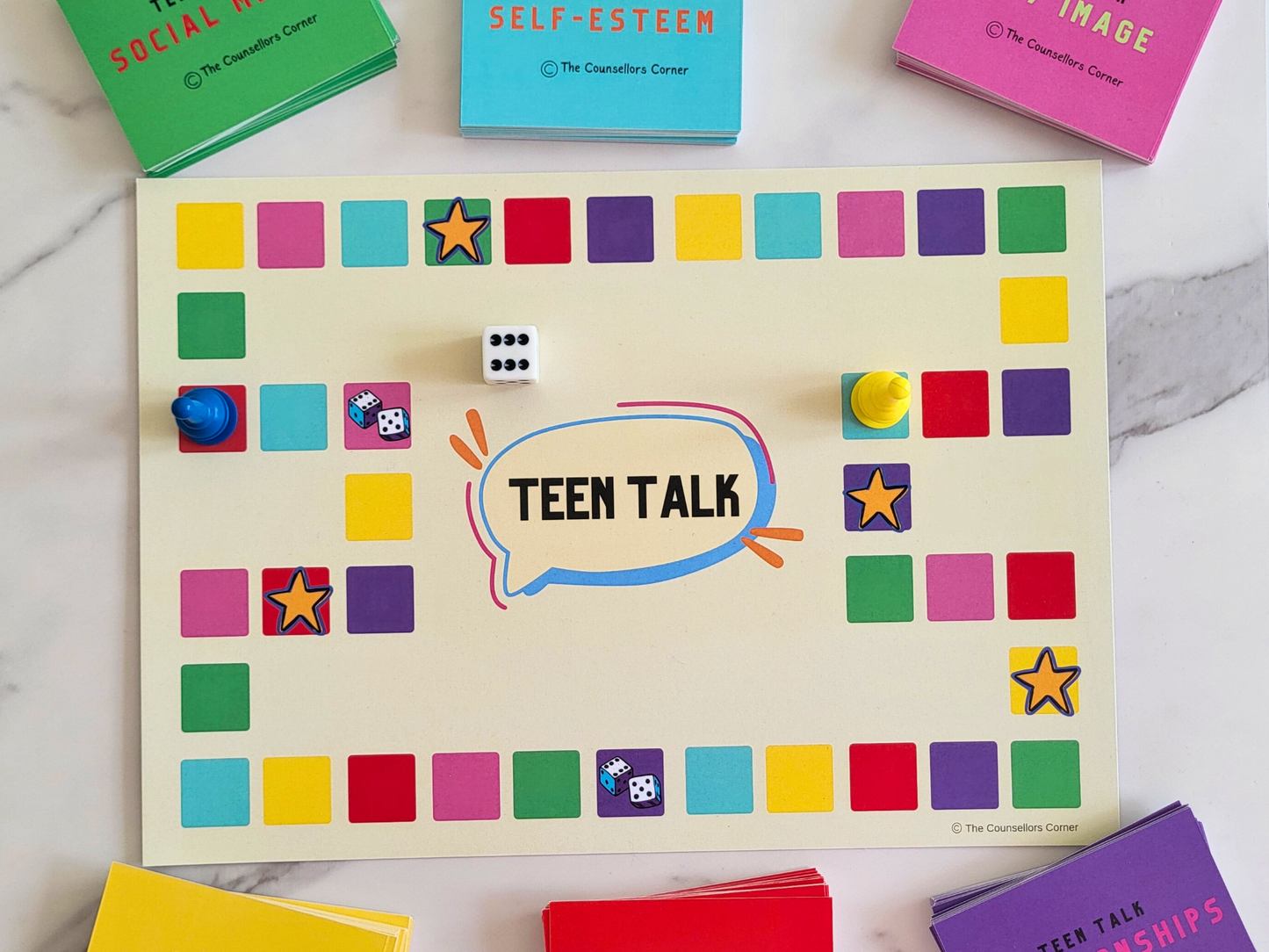 Teen Talk Conversation Game- 192 cards and game board. Instant Digital Download